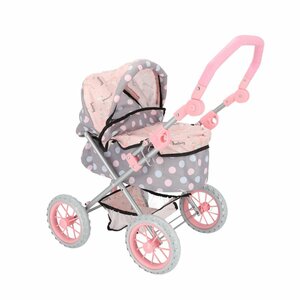Poppenwagen 65x35.5x75 cm Grijs/Roze
