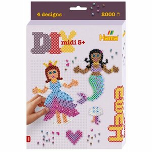 Hama Strijkkralen Midi 3D Prinsessen en Zeemeerminnen 2000 Stuks