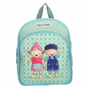 Rugzak Fien en Teun 30x25x11 cm Zachtgroen/Lichtblauw