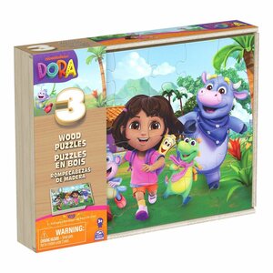 Dora 3in1 Houten Puzzel 3x24 Stukjes