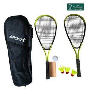 SportX Speed Badminton Set Limoengroen/Zwart