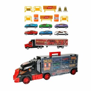 Truck met Trailer + 6 Auto's + Vrachtwagen en Accessoires