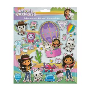 Gabby's Dollhouse Foam Stickers met Glittereffect