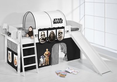 Halfhoogslaper IDA Star Wars Zwart met tent en glijbaan