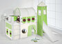 Halfhoogslaper Dragons Groen met tent, toren en glijbaan_