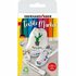 Eberhard Faber Textielmarker 8 Stuks in Etui + 4 Stencils met Sjablonen_