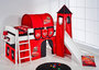 Halfhoogslaper IDA Cars met tent, toren en glijbaan_
