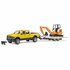 Bruder 02546 Ram 2500 Power Wagen Rental Service met Aanhangwagen + Minibagger_