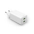Hama Snellader + Kabel 2x USB-C PD/QC Mini-oplader 35W 1 m Wit_