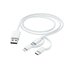 Hama 3in1 Multi-oplaadkabel USB-A - Micro-USB USB-C En Lightning 1,0 M Wit_