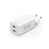 Hama Snellader + Kabel 2x USB-C PD/QC Mini-oplader 35W 1 m Wit_