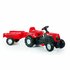 Dolu Traptractor met Aanhanger & Claxon Rood/Zwart_