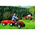 Dolu Traptractor met Aanhanger & Claxon Rood/Zwart_