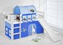 Halfhoogslaper Tractor Blauw met tent en glijbaan_